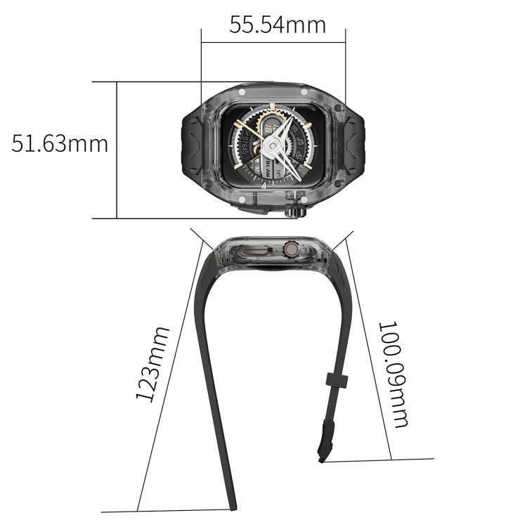 For Apple Watch Series 7 45mm Modified PC Hybrid TPU Watch Case Band(Black Clear Black) - free shipping - PMc TechLife - Order now!