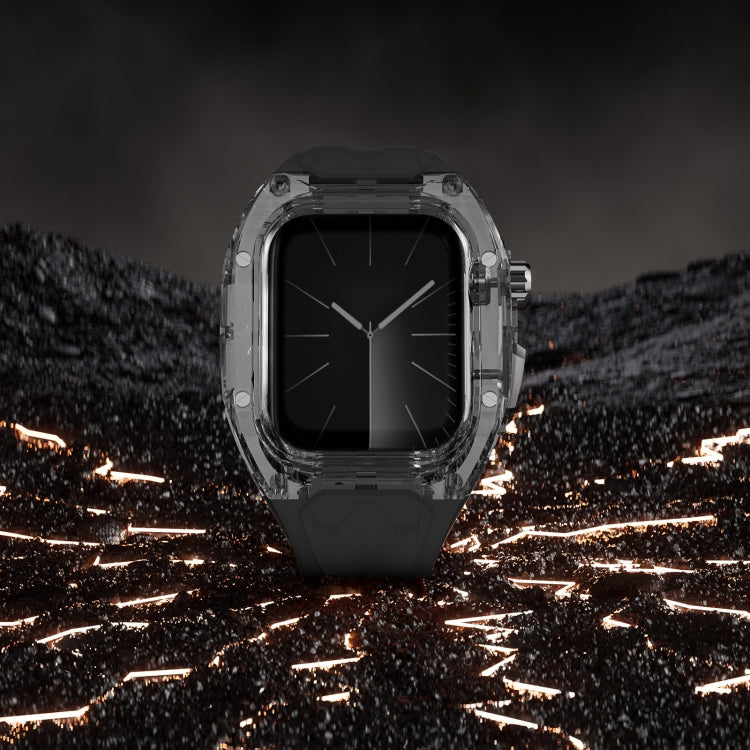 For Apple Watch Series 7 45mm Modified PC Hybrid TPU Watch Case Band(Black Clear Black) - free shipping - PMc TechLife - Order now!