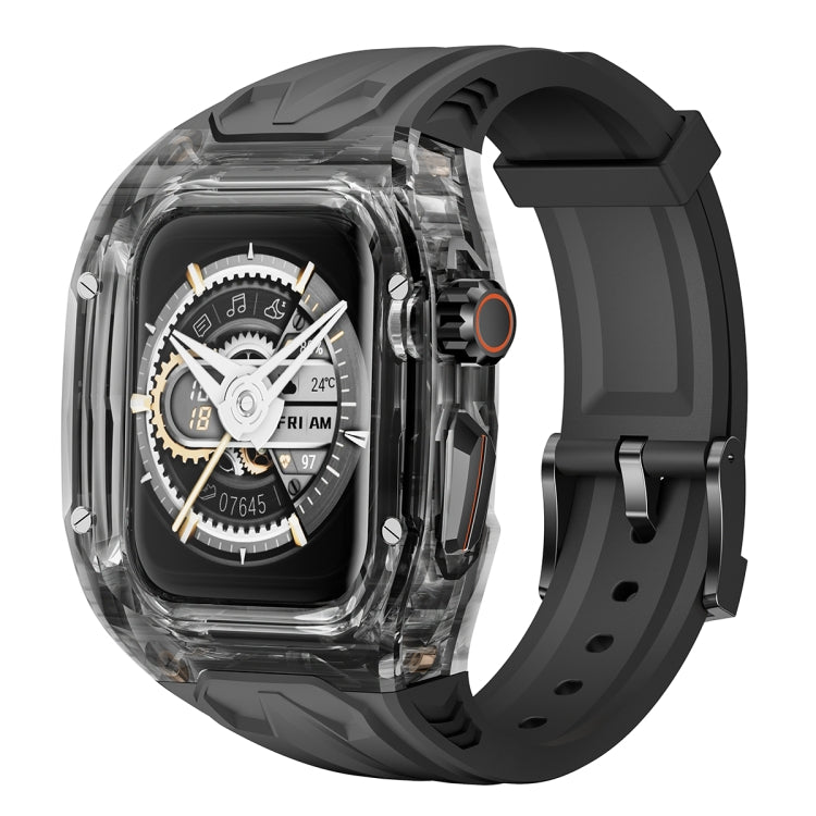 For Apple Watch SE 44mm Modified PC Hybrid TPU Watch Case Band(Black Clear Black) - free shipping - PMc TechLife - Order now!