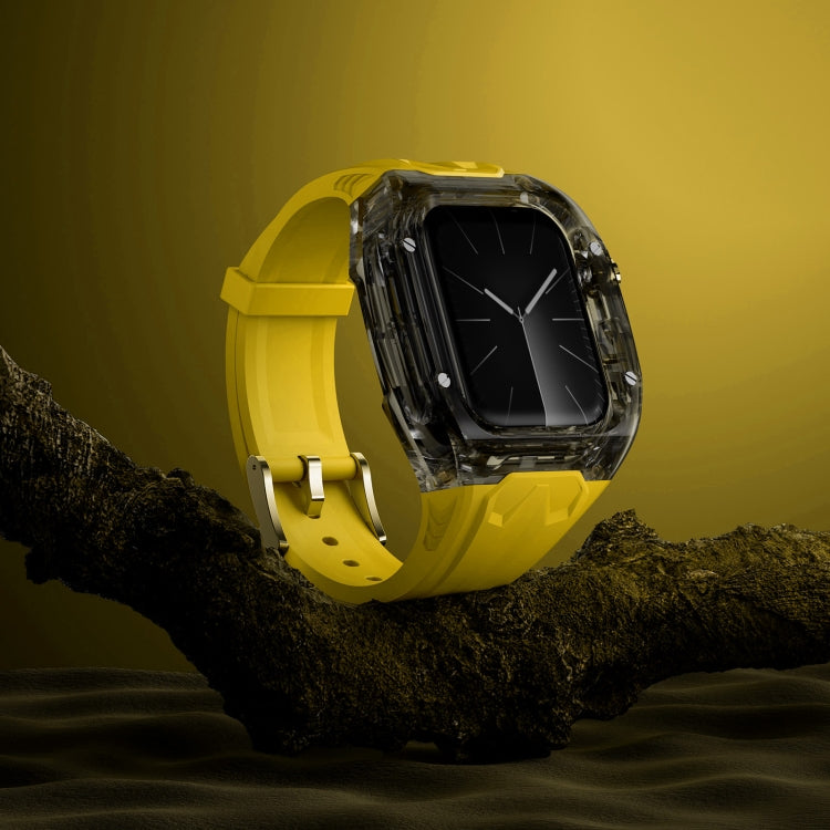 For Apple Watch SE 44mm Modified PC Hybrid TPU Watch Case Band(Yellow Clear Black) - Watch Cases by PMc TechLife | Online Shopping South Africa | PMc TechLife | Buy Now Pay Later Mobicred