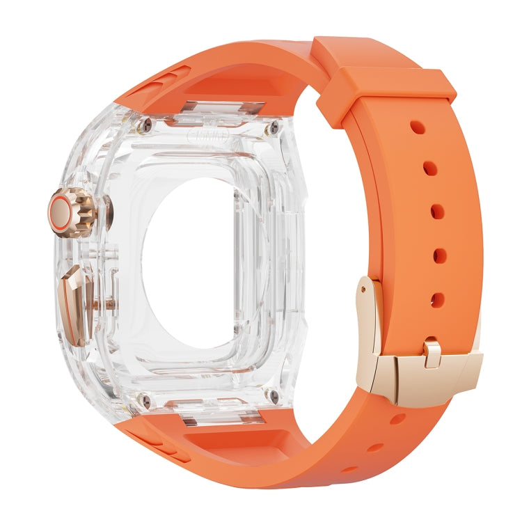 For Apple Watch Series 5 44mm Modified PC Hybrid TPU Watch Case Band(Orange Transparent) - free shipping - PMc TechLife - Order now!