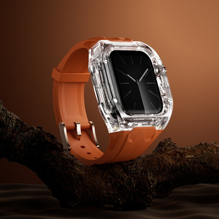 For Apple Watch Series 5 44mm Modified PC Hybrid TPU Watch Case Band(Orange Transparent) - free shipping - PMc TechLife - Order now!