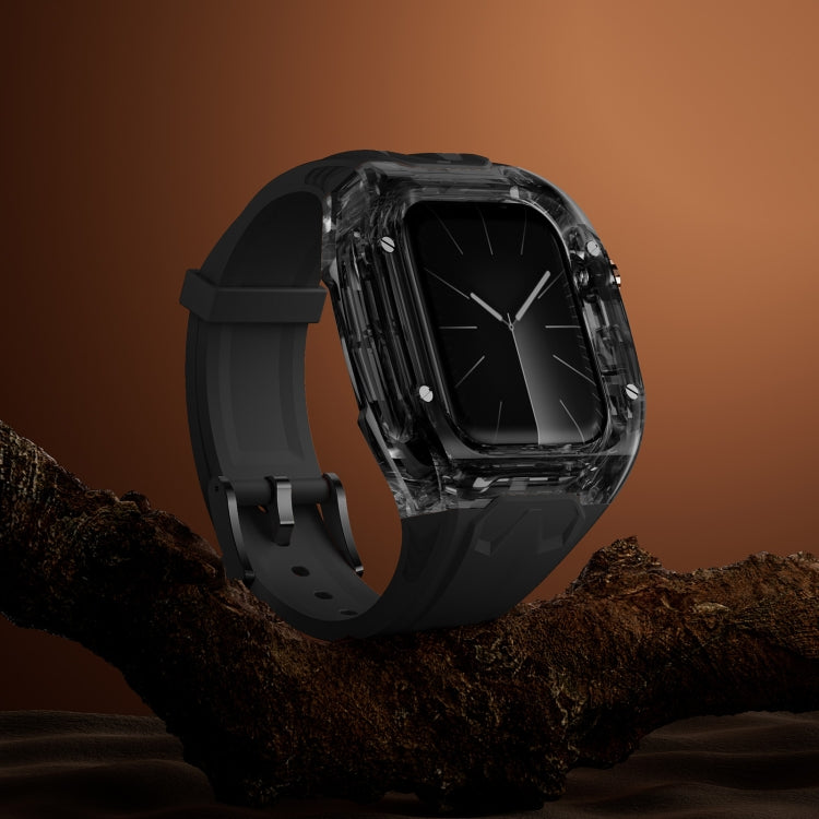For Apple Watch Series 4 44mm Modified PC Hybrid TPU Watch Case Band(Black Clear Black) - Watch Cases by PMc TechLife | Online Shopping South Africa | PMc TechLife | Buy Now Pay Later Mobicred