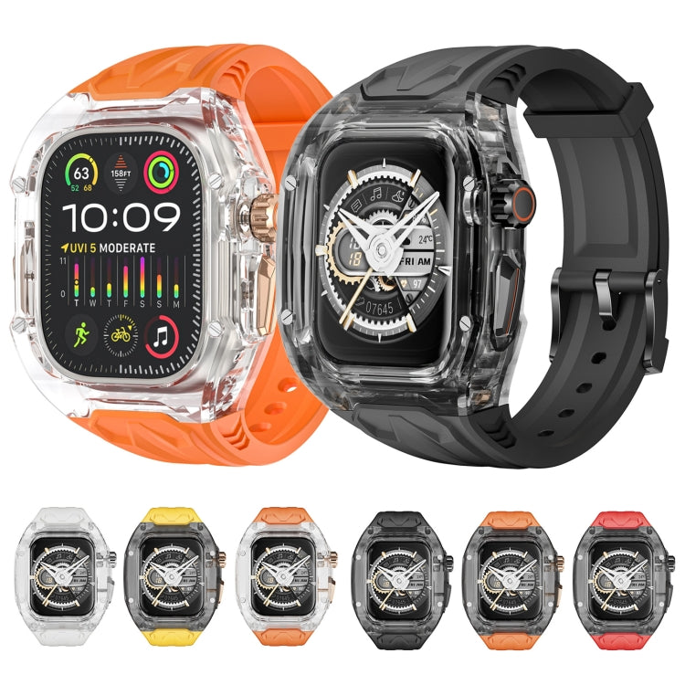 For Apple Watch Series 8 45mm Modified PC Hybrid TPU Watch Case Band(Orange Transparent) - free shipping - PMc TechLife - Order now!