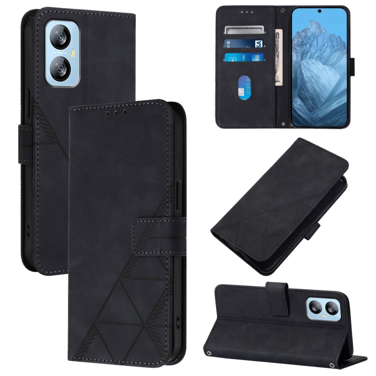 For Blackview A52 Crossbody 3D Embossed Flip Leather Phone Case(Black) - More Brand by PMC TechLife | Online Shopping South Africa | PMC TechLife | Buy Now Pay Later Mobicred