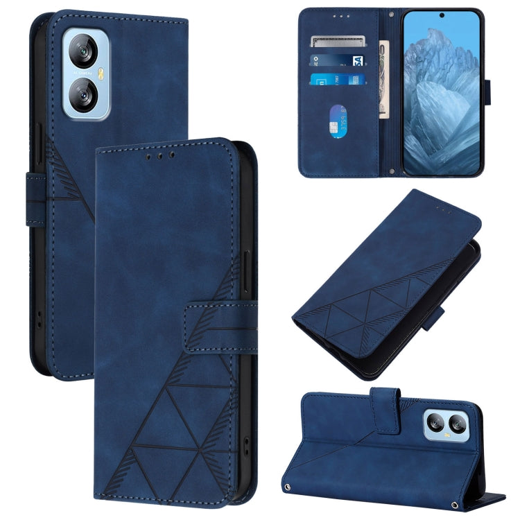 For Blackview A52 Crossbody 3D Embossed Flip Leather Phone Case(Blue) - More Brand by PMC TechLife | Online Shopping South Africa | PMC TechLife | Buy Now Pay Later Mobicred