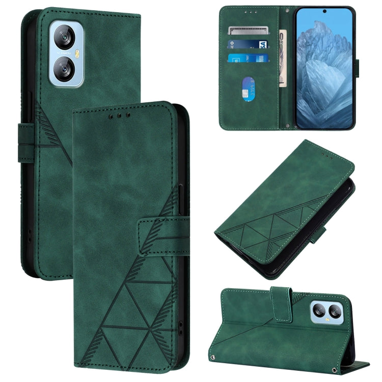 For Blackview A52 Crossbody 3D Embossed Flip Leather Phone Case(Green) - More Brand by PMC TechLife | Online Shopping South Africa | PMC TechLife | Buy Now Pay Later Mobicred