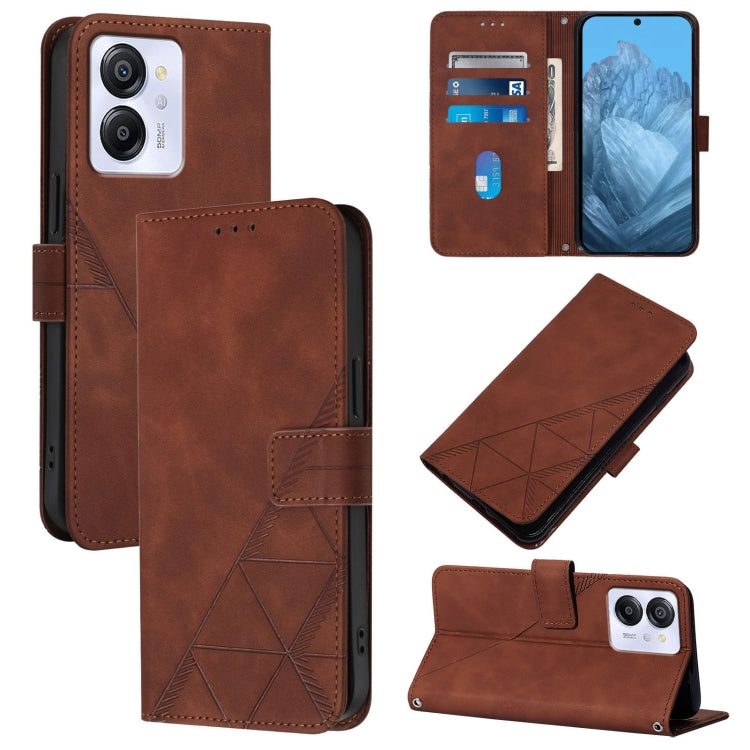 For Blackview Color 8 Crossbody 3D Embossed Flip Leather Phone Case(Brown) - More Brand by PMC TechLife | Online Shopping South Africa | PMC TechLife | Buy Now Pay Later Mobicred