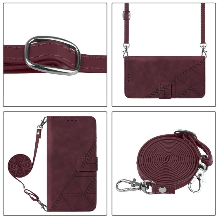 For Blackview Shark 8 Crossbody 3D Embossed Flip Leather Phone Case(Wine Red) - More Brand by PMC TechLife | Online Shopping South Africa | PMC TechLife | Buy Now Pay Later Mobicred