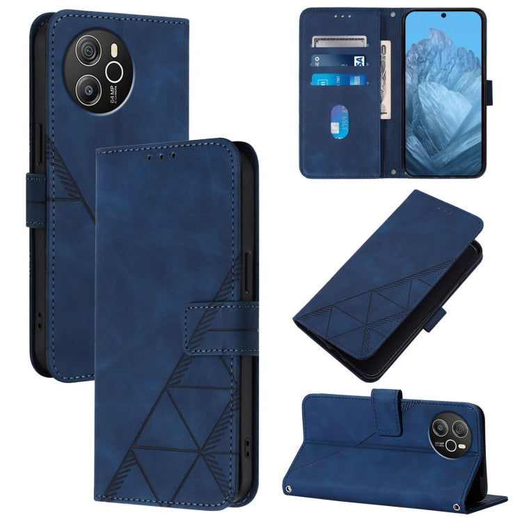 For Blackview Shark 8 Crossbody 3D Embossed Flip Leather Phone Case(Blue) - More Brand by PMC TechLife | Online Shopping South Africa | PMC TechLife | Buy Now Pay Later Mobicred