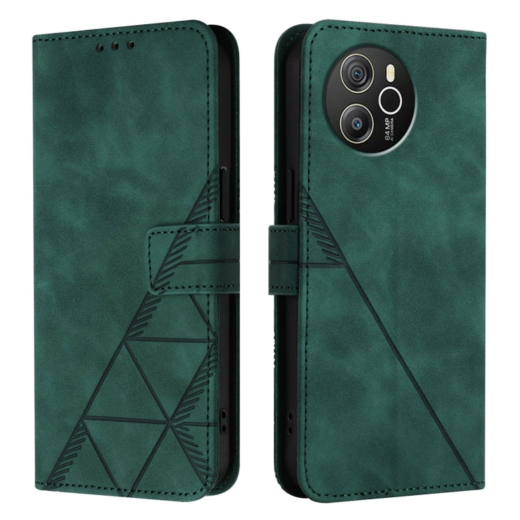 For Blackview Shark 8 Crossbody 3D Embossed Flip Leather Phone Case(Green) - More Brand by PMC TechLife | Online Shopping South Africa | PMC TechLife | Buy Now Pay Later Mobicred