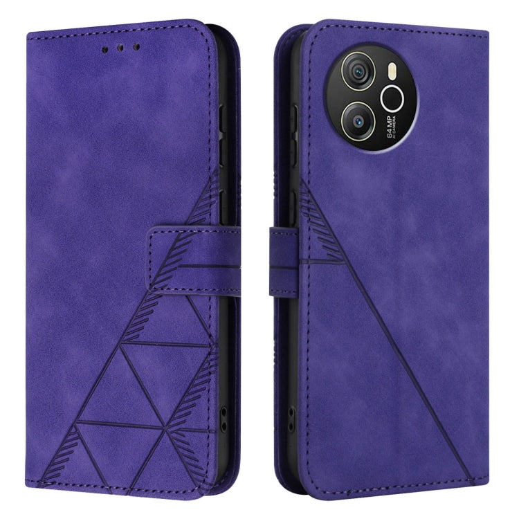 For Blackview Shark 8 Crossbody 3D Embossed Flip Leather Phone Case(Purple) - More Brand by PMC TechLife | Online Shopping South Africa | PMC TechLife | Buy Now Pay Later Mobicred