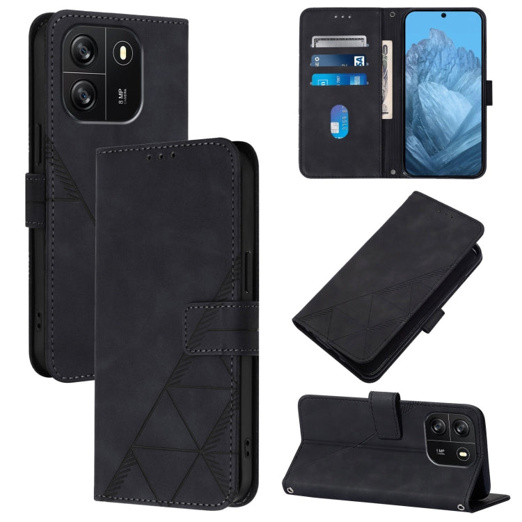 For Blackview Wave 6C Crossbody 3D Embossed Flip Leather Phone Case(Black) - free shipping - PMC TechLife - Order now!