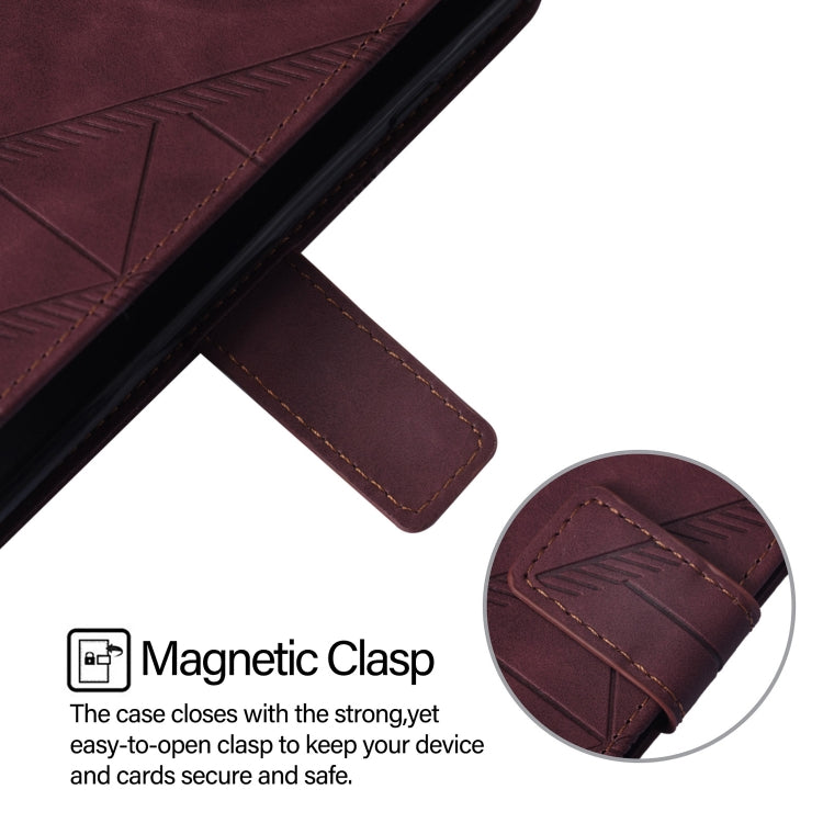 For Blackview Wave 6C Crossbody 3D Embossed Flip Leather Phone Case(Wine Red) - More Brand by PMC TechLife | Online Shopping South Africa | PMC TechLife | Buy Now Pay Later Mobicred