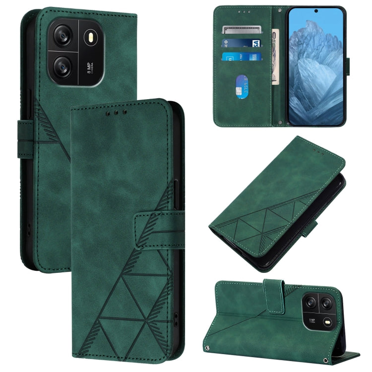 For Blackview Wave 6C Crossbody 3D Embossed Flip Leather Phone Case(Dark Green) - free shipping - PMC TechLife - Order now!