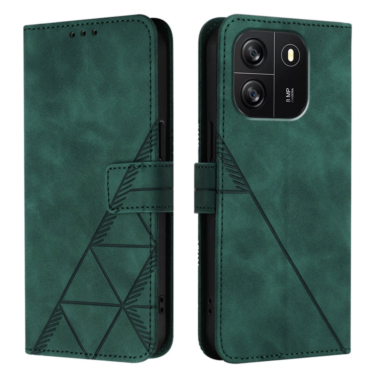 For Blackview Wave 6C Crossbody 3D Embossed Flip Leather Phone Case(Dark Green) - free shipping - PMC TechLife - Order now!