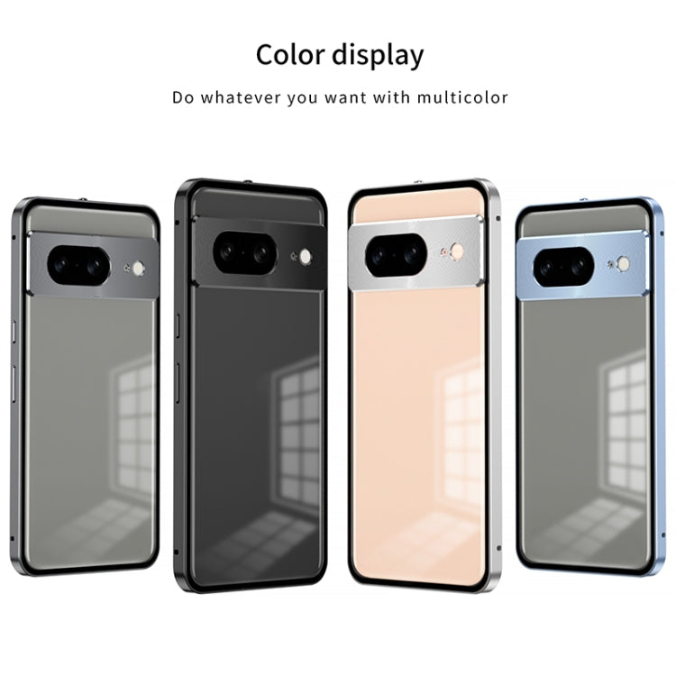 For Google Pixel 8 Snap Buckle Metal Frame Frosted Phone Case(Blue) - free shipping - PMC TechLife - Order now!