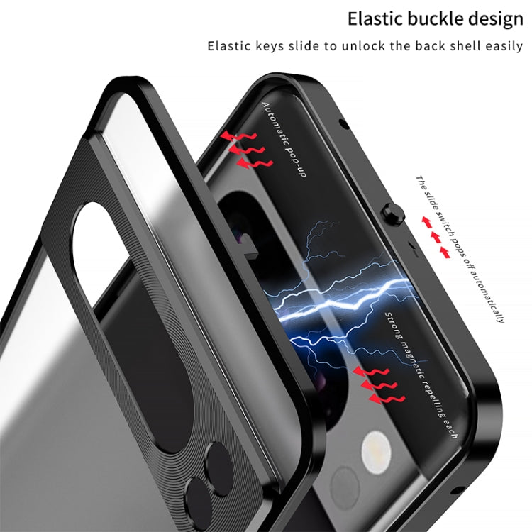 For Google Pixel 7 Snap Buckle Metal Frame Frosted Phone Case(Black) - Google Cases by PMC TechLife | Online Shopping South Africa | PMC TechLife | Buy Now Pay Later Mobicred