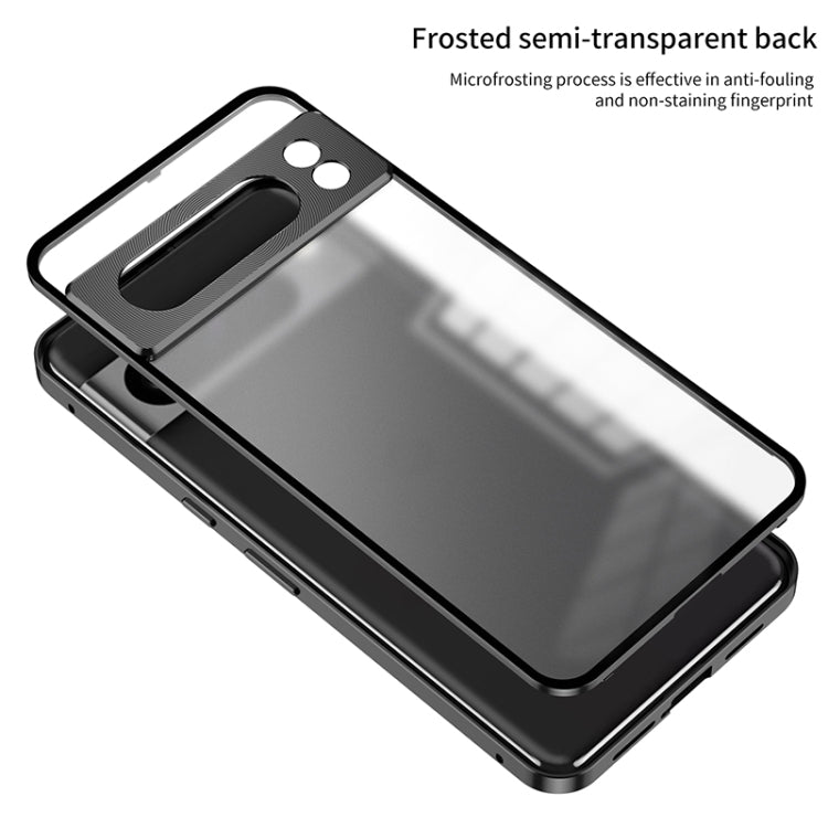 For Google Pixel 8 Snap Buckle Metal Frame Frosted Phone Case(Grey) - Google Cases by PMC TechLife | Online Shopping South Africa | PMC TechLife | Buy Now Pay Later Mobicred