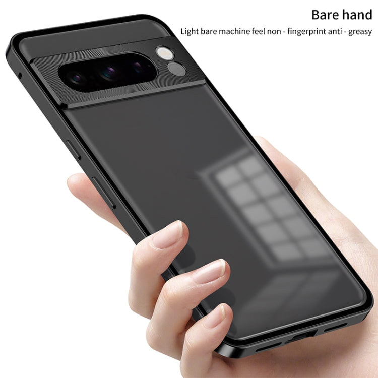 For Google Pixel 7 Snap Buckle Metal Frame Frosted Phone Case(Grey) - Google Cases by PMC TechLife | Online Shopping South Africa | PMC TechLife | Buy Now Pay Later Mobicred