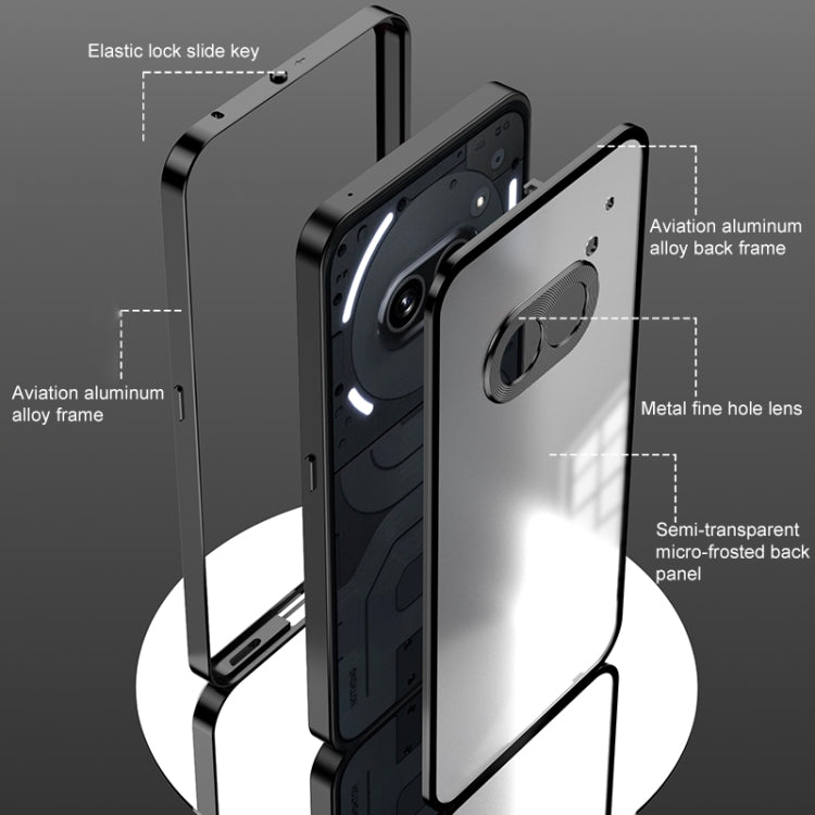 For Nothing Phone 2 Snap Buckle Metal Frame Frosted Phone Case(Silver) - More Brand by PMC TechLife | Online Shopping South Africa | PMC TechLife | Buy Now Pay Later Mobicred