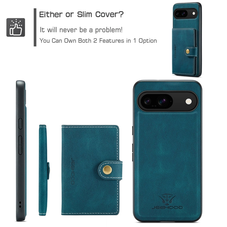 For Google Pixel 9 JEEHOOD J01 Retro Magnetic Detachable Wallet Phone Case(Blue) - Google Cases by JEEHOOD | Online Shopping South Africa | PMC TechLife | Buy Now Pay Later Mobicred