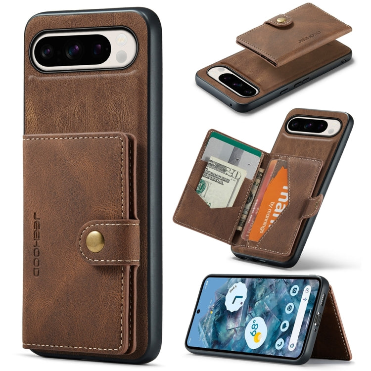 For Google Pixel 9 Pro JEEHOOD J01 Retro Magnetic Detachable Wallet Phone Case(Brown) - Google Cases by JEEHOOD | Online Shopping South Africa | PMC TechLife | Buy Now Pay Later Mobicred