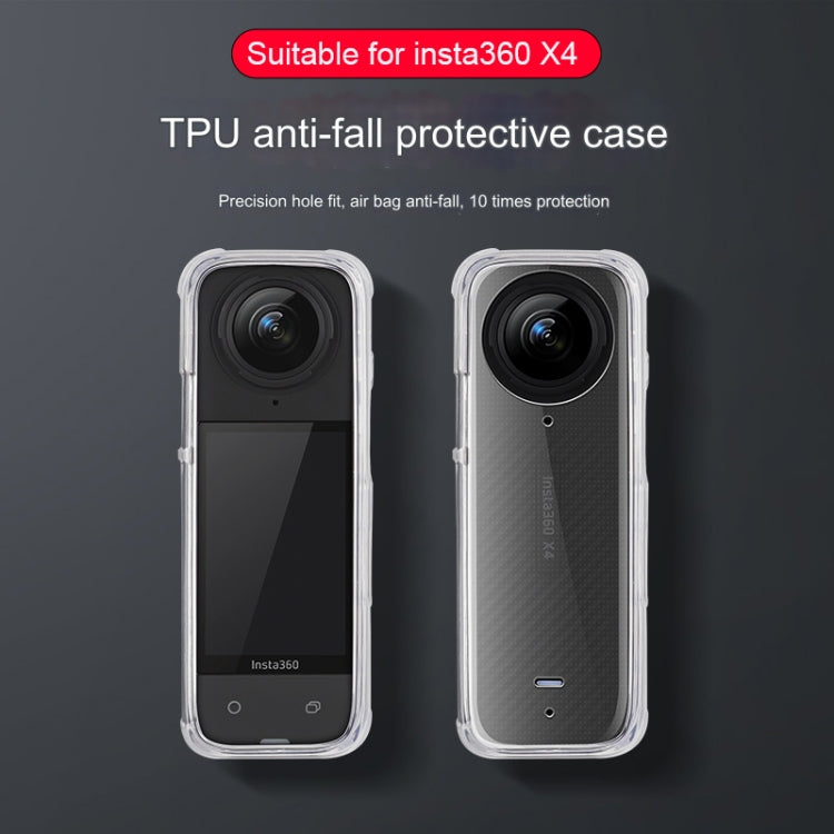 For Insta360 X4 Clear 1.5mm Soft TPU Protective Case Single Cover(Clear Black) - Case & Bags by PMC TechLife | Online Shopping South Africa | PMC TechLife | Buy Now Pay Later Mobicred