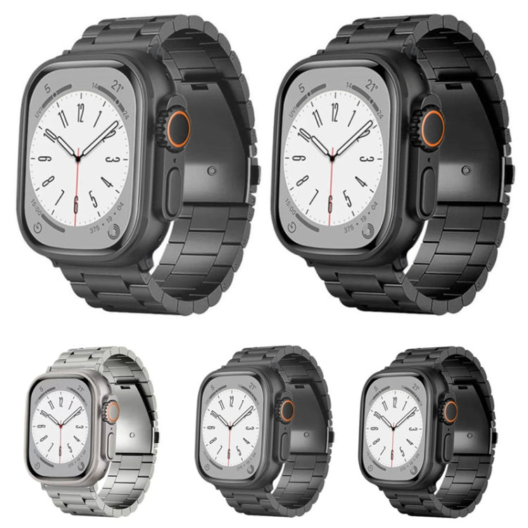 For Apple Watch Series 7 41mm 3-Bead Flat Buckle Titanium Alloy Watch Band(Silver) - free shipping - PMC TechLife - Order now!