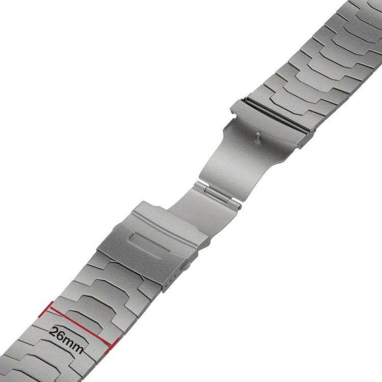 For Apple Watch SE 2023 44mm 26mm Oracle Safety Buckle Titanium Alloy Watch Band(Silver) - free shipping - PMC TechLife - Order now!