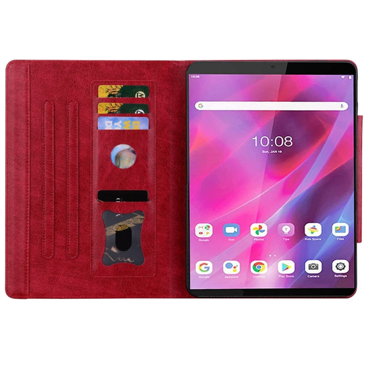 For Lenovo Tab M8 Cat Buckle Leather Tablet Case(Red) - Lenovo by PMC TechLife | Online Shopping South Africa | PMC TechLife | Buy Now Pay Later Mobicred
