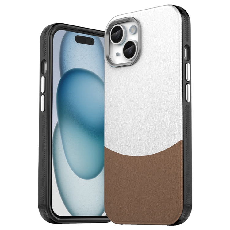 For iPhone 16 Leather Texture MagSafe Magnetic TPU + PC Phone Case(Brown) - iPhone 16 Cases by PMC TechLife | Online Shopping South Africa | PMC TechLife | Buy Now Pay Later Mobicred