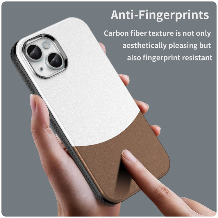 For iPhone 16 Leather Texture MagSafe Magnetic TPU + PC Phone Case(Brown) - iPhone 16 Cases by PMC TechLife | Online Shopping South Africa | PMC TechLife | Buy Now Pay Later Mobicred