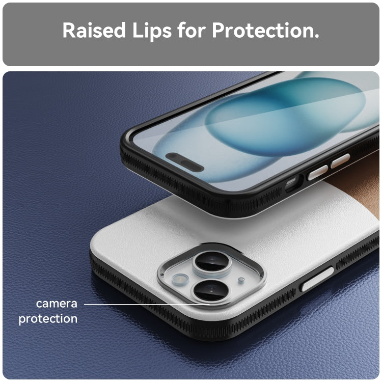 For iPhone 16 Leather Texture MagSafe Magnetic TPU + PC Phone Case(Brown) - iPhone 16 Cases by PMC TechLife | Online Shopping South Africa | PMC TechLife | Buy Now Pay Later Mobicred