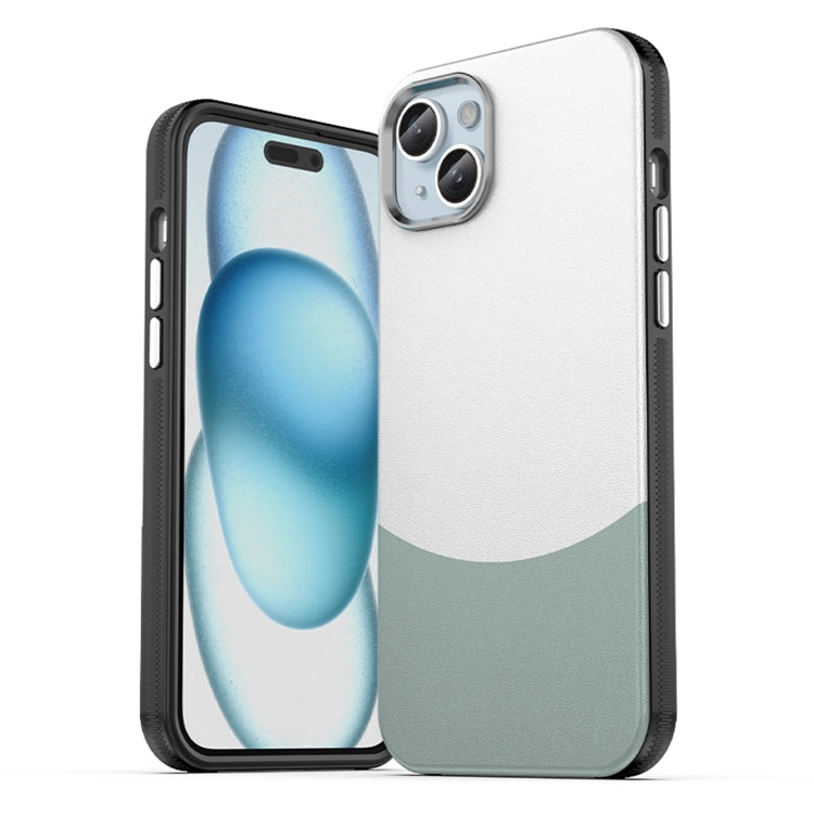 For iPhone 16 Plus Leather Texture MagSafe Magnetic TPU + PC Phone Case(Cyan) - iPhone 16 Plus Cases by PMC TechLife | Online Shopping South Africa | PMC TechLife | Buy Now Pay Later Mobicred