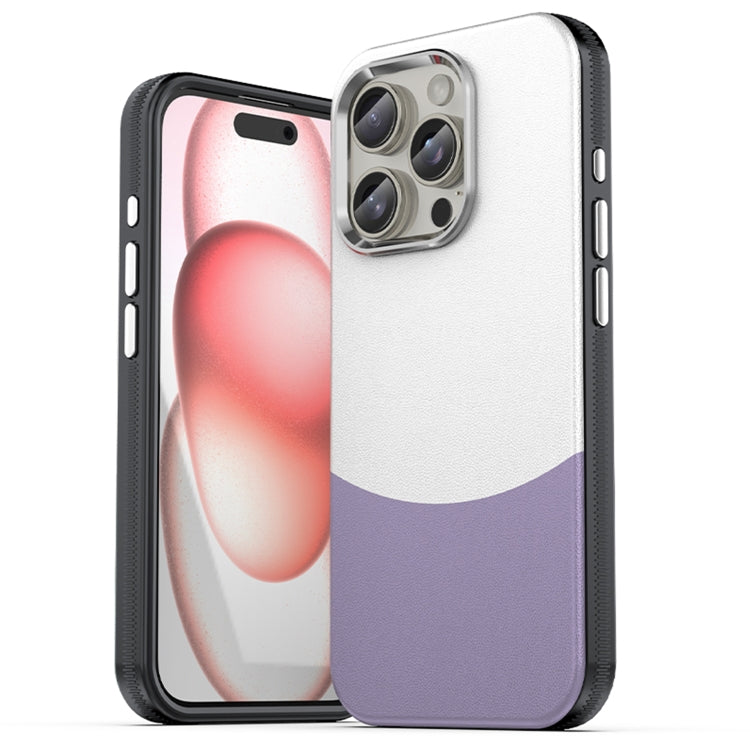 For iPhone 16 Pro Leather Texture MagSafe Magnetic TPU + PC Phone Case(Light Purple) - iPhone 16 Pro Cases by PMC TechLife | Online Shopping South Africa | PMC TechLife | Buy Now Pay Later Mobicred