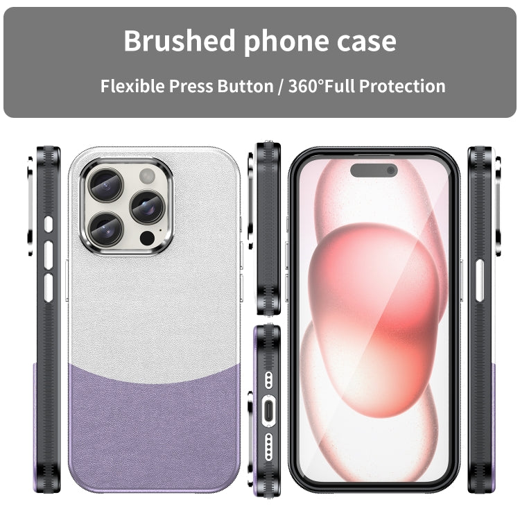 For iPhone 16 Pro Leather Texture MagSafe Magnetic TPU + PC Phone Case(Light Purple) - iPhone 16 Pro Cases by PMC TechLife | Online Shopping South Africa | PMC TechLife | Buy Now Pay Later Mobicred