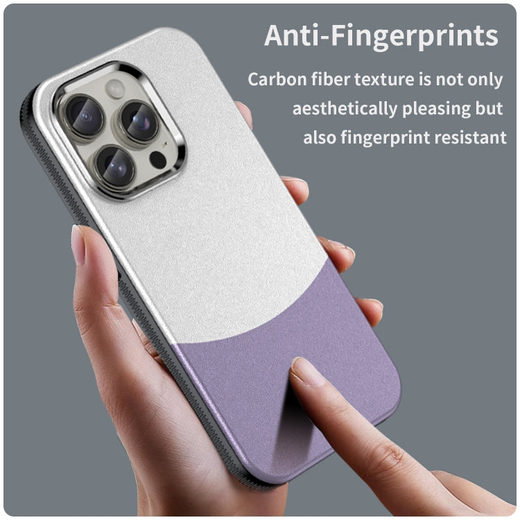 For iPhone 16 Pro Leather Texture MagSafe Magnetic TPU + PC Phone Case(Light Purple) - iPhone 16 Pro Cases by PMC TechLife | Online Shopping South Africa | PMC TechLife | Buy Now Pay Later Mobicred