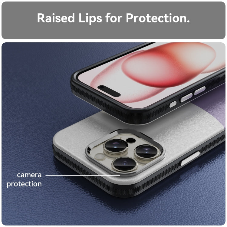 For iPhone 16 Pro Leather Texture MagSafe Magnetic TPU + PC Phone Case(Light Purple) - iPhone 16 Pro Cases by PMC TechLife | Online Shopping South Africa | PMC TechLife | Buy Now Pay Later Mobicred