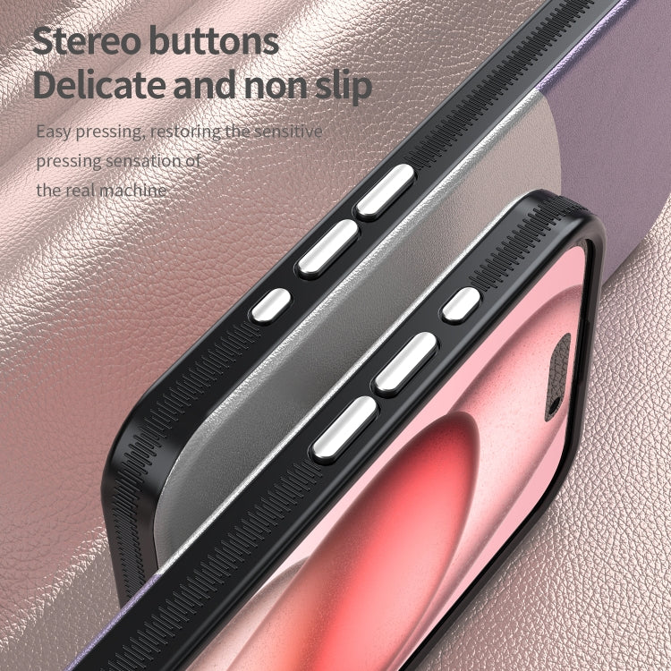 For iPhone 16 Pro Leather Texture MagSafe Magnetic TPU + PC Phone Case(Light Purple) - iPhone 16 Pro Cases by PMC TechLife | Online Shopping South Africa | PMC TechLife | Buy Now Pay Later Mobicred