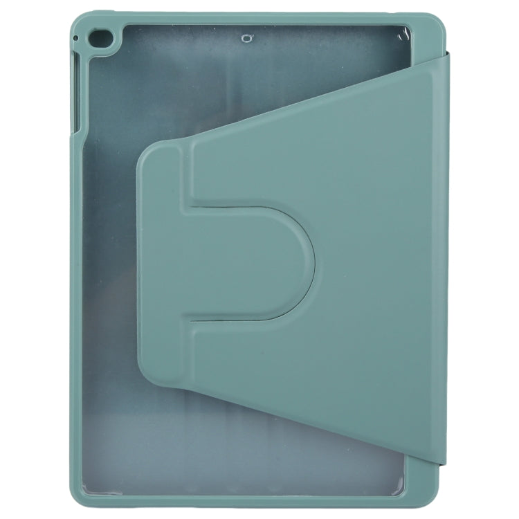 For iPad 9.7 2018 & 2017 / Air / Air2 GEBEI Acrylic TPU 3-folding Rotating Smart Tablet Leather Case withh Pen Slot(Dark Green) - free shipping - PMc TechLife - Order now!
