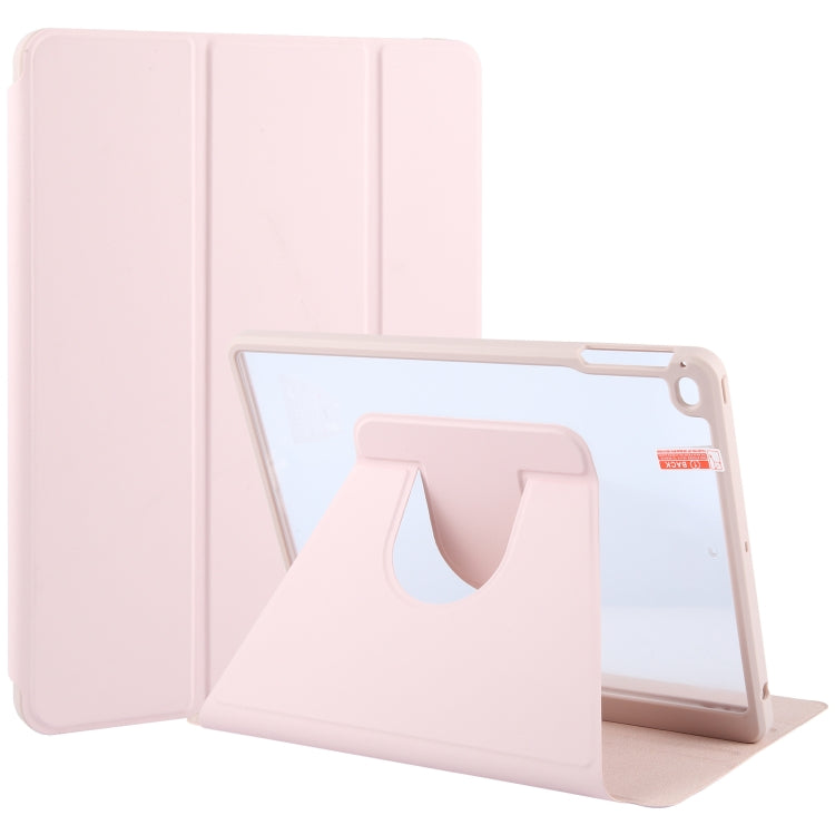 For iPad 9.7 2018 & 2017 / Air / Air2 GEBEI Acrylic TPU 3-folding Rotating Smart Tablet Leather Case withh Pen Slot(Pink) - free shipping - PMc TechLife - Order now!