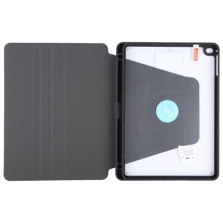 For iPad 9.7 2018 & 2017 / Air / Air2 GEBEI Acrylic TPU 3-folding Rotating Smart Tablet Leather Case withh Pen Slot(Black) - free shipping - PMc TechLife - Order now!