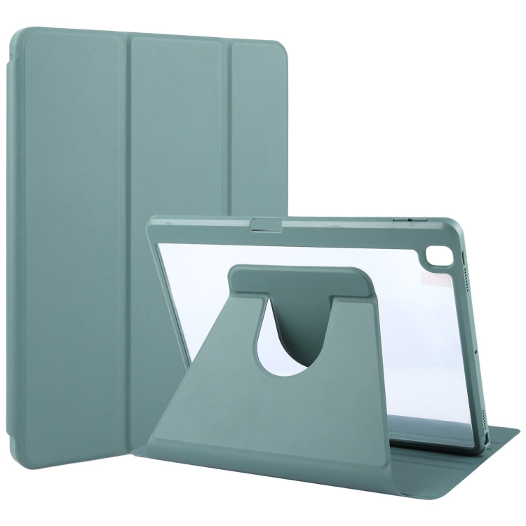 For iPad 10.2 2021 / 2020 / 2019 / Air 3 GEBEI Acrylic TPU 3-folding Rotating Smart Tablet Leather Case withh Pen Slot(Dark Green) - free shipping - PMc TechLife - Order now!