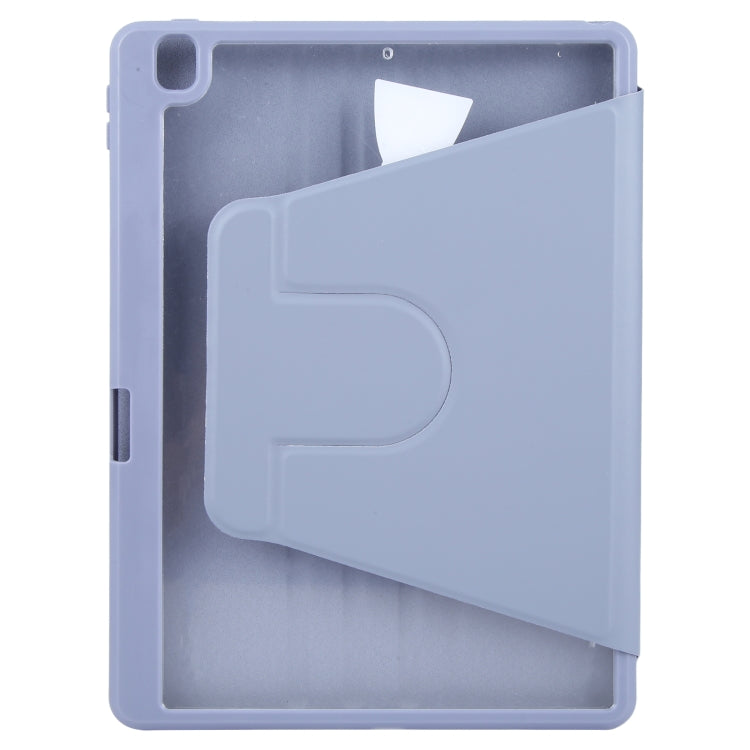 For iPad 10.2 2021 / 2020 / 2019 / Air 3 GEBEI Acrylic TPU 3-folding Rotating Smart Tablet Leather Case withh Pen Slot(Light Purple) - free shipping - PMc TechLife - Order now!