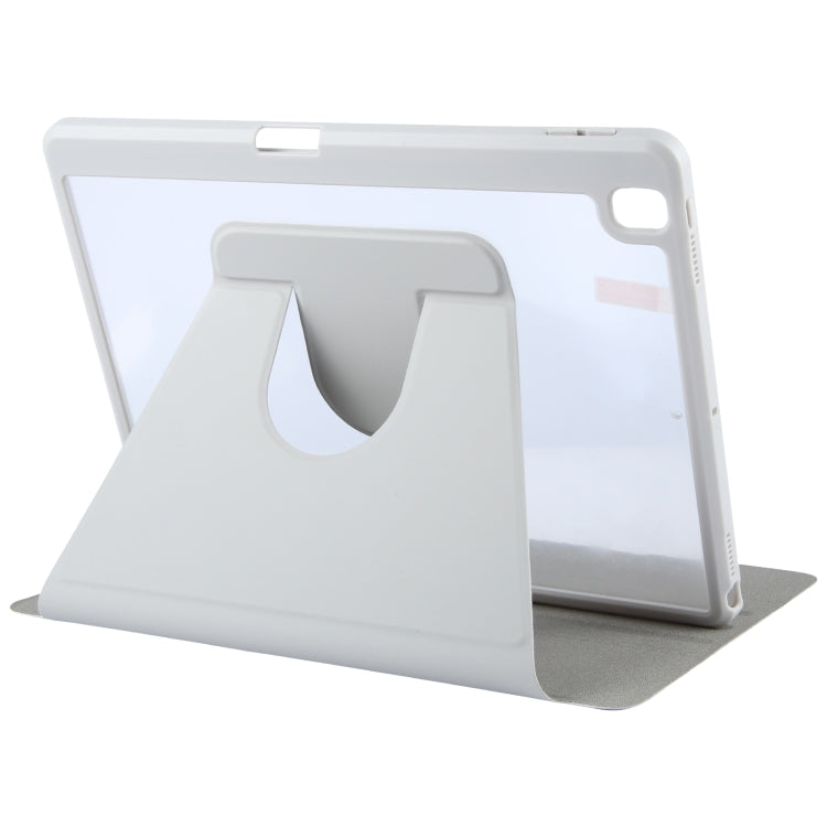 For iPad 10.2 2021 / 2020 / 2019 / Air 3 GEBEI Acrylic TPU 3-folding Rotating Smart Tablet Leather Case withh Pen Slot(Grey) - free shipping - PMc TechLife - Order now!