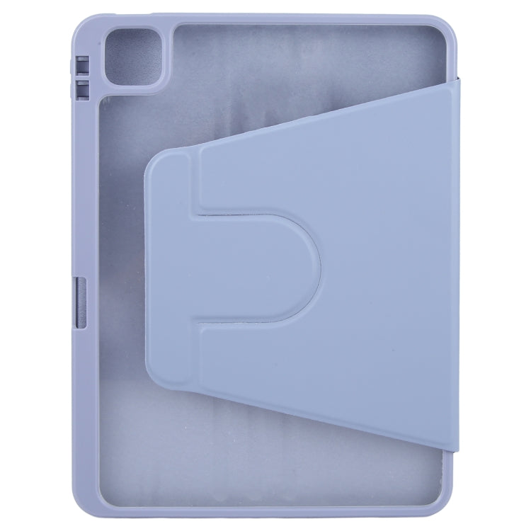 For iPad Pro 11 2022 / 2021 / 2020 GEBEI Acrylic TPU 3-folding Rotating Smart Tablet Leather Case withh Pen Slot(Light Purple) - free shipping - PMc TechLife - Order now!