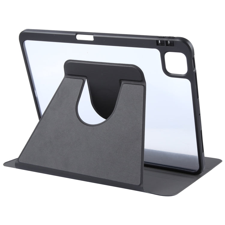 For iPad Air 11 2025 / 2024 / Air 5 GEBEI Acrylic TPU 3-folding Rotating Smart Tablet Leather Case withh Pen Slot(Black) - iPad Air 11 2025 / 2024 Cases by GEBEI | Online Shopping South Africa | PMC TechLife | Buy Now Pay Later Mobicred