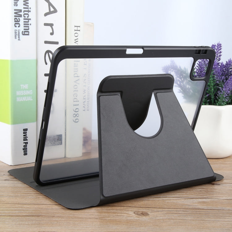 For iPad Air 11 2025 / 2024 / Air 5 GEBEI Acrylic TPU 3-folding Rotating Smart Tablet Leather Case withh Pen Slot(Black) - iPad Air 11 2025 / 2024 Cases by GEBEI | Online Shopping South Africa | PMC TechLife | Buy Now Pay Later Mobicred