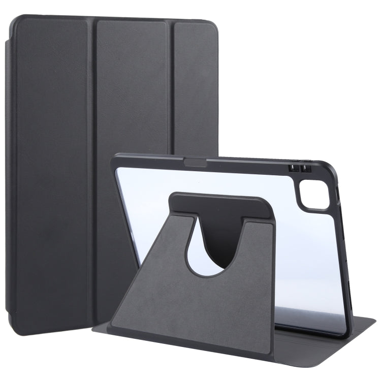 For iPad Pro 11 2024 GEBEI Acrylic TPU 3-folding Rotating Smart Tablet Leather Case withh Pen Slot(Black) - iPad Pro 11 2024 Cases by GEBEI | Online Shopping South Africa | PMC TechLife | Buy Now Pay Later Mobicred